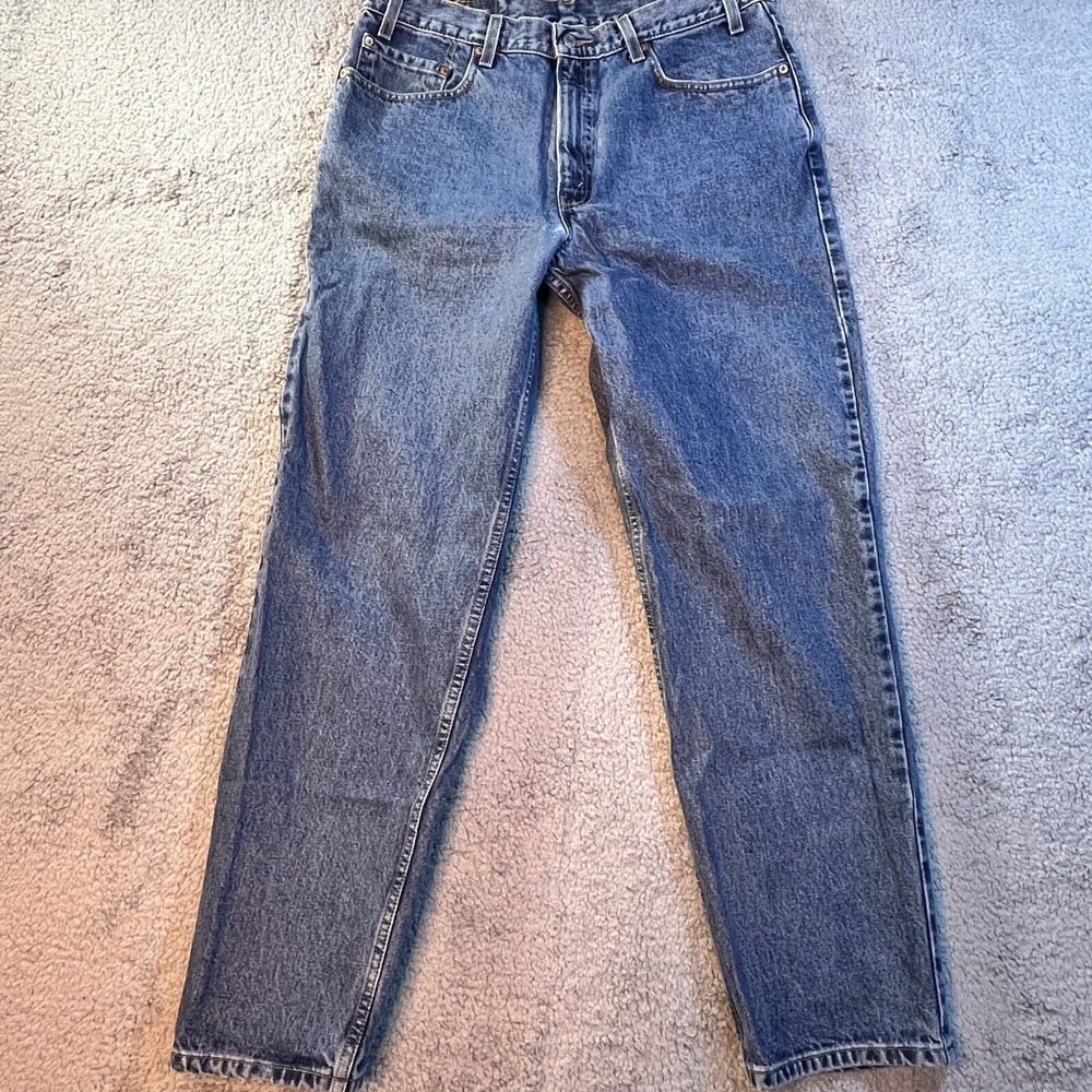 Levi's 550 Blue Jeans Mens 36x31 Vintage Y2K Black Batwing Relaxed Fit Denim